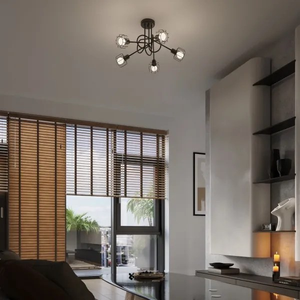 Sollux SL.1119 - Luster na tyči BELUCI 5xE14/40W/230V čierna