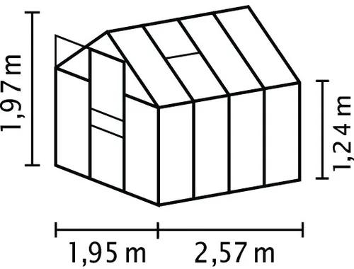 Skleník Vitavia Venus 5000 polykarbonát 4 mm 195x257 cm čierny