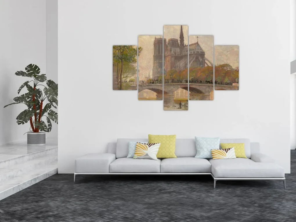 Obraz - Robert William Vonnoh, Notre Dame de Paris, reprodukcia (150x105 cm)