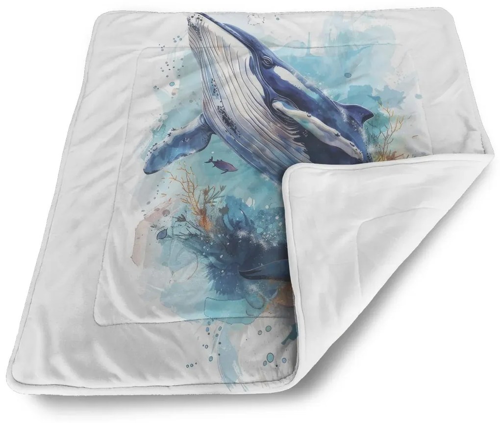 Sablio Deka pre bábätko Akvarelová veľryba - 90x120 cm