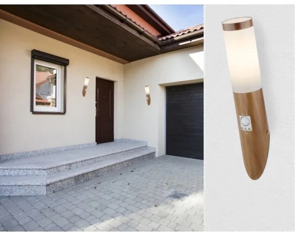 Globo 3157SW - Vonkajšie nástenné svietidlo so senzorom BOSTON 1xE27/15W/230V IP44