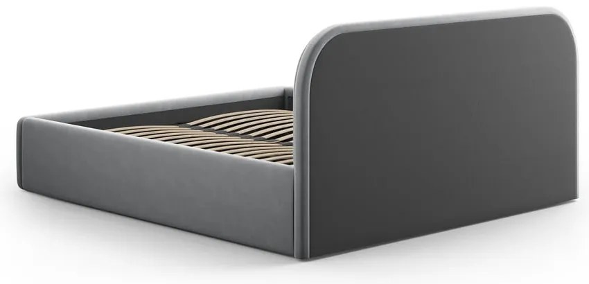 Sivá čalúnená dvojlôžková posteľ s úložným priestorom s roštom 200x200 cm Juno – Windsor & Co Sofas