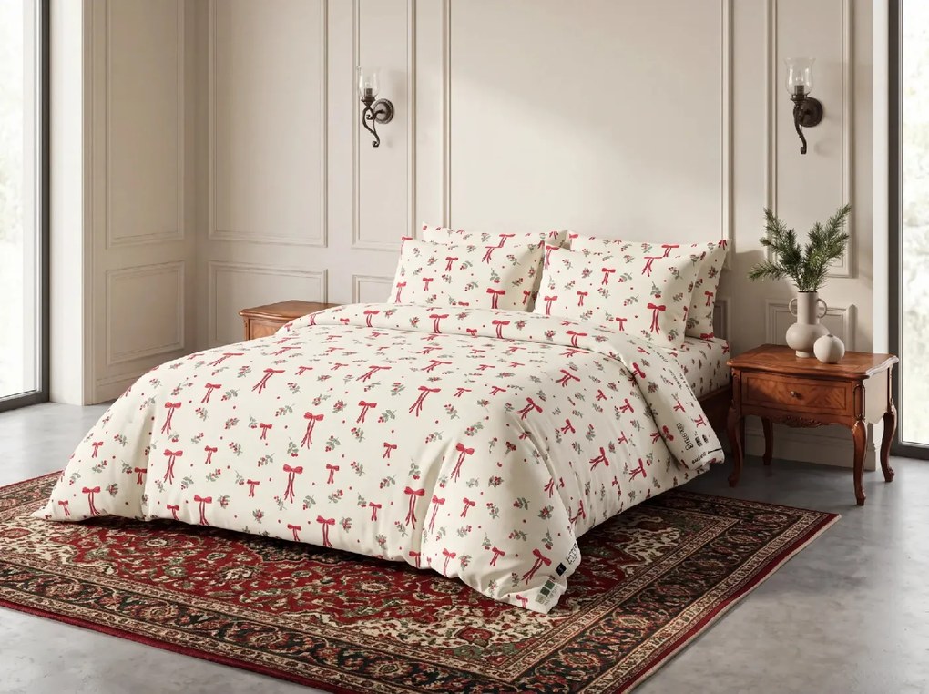 Polybavlnené obliečky HOLLY BOWS POLY farebné Rozmer obliečky: 70 x 90 cm | 140 x 220 cm