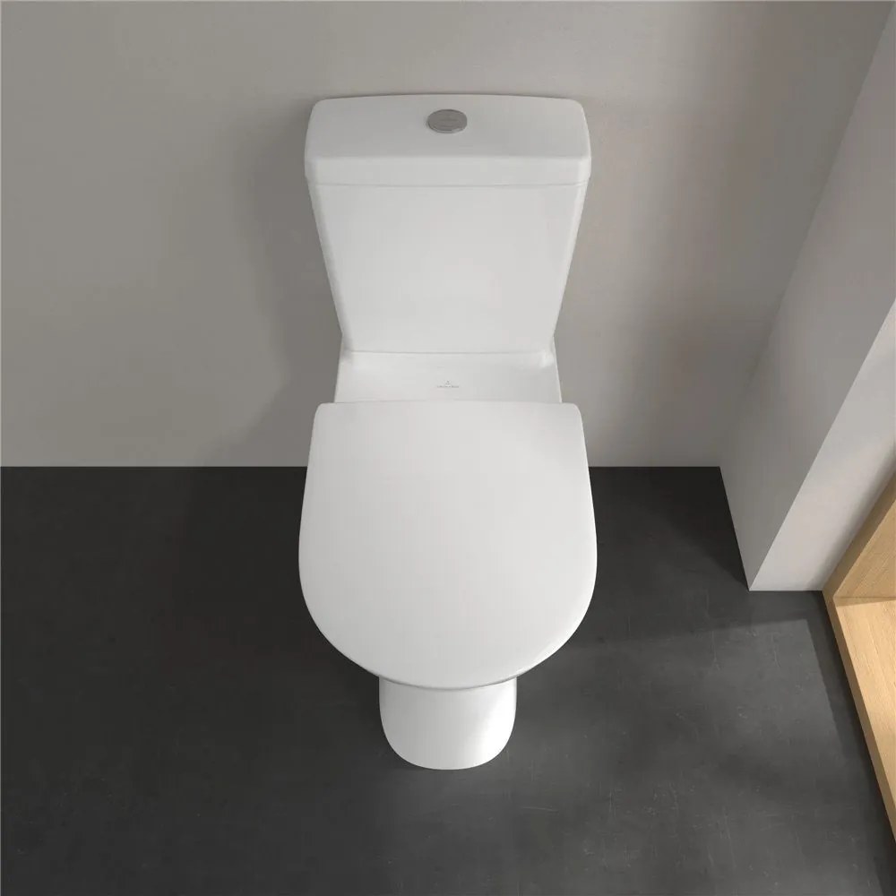 VILLEROY &amp; BOCH ViCare WC misa kombi (zvýšená) s hlbokým splachovaním bez vnútorného okraja, zadný odpad, 360 x 710 mm, biela alpská, s povrchom AntiBac a CeramicPlus, 4620R0T2