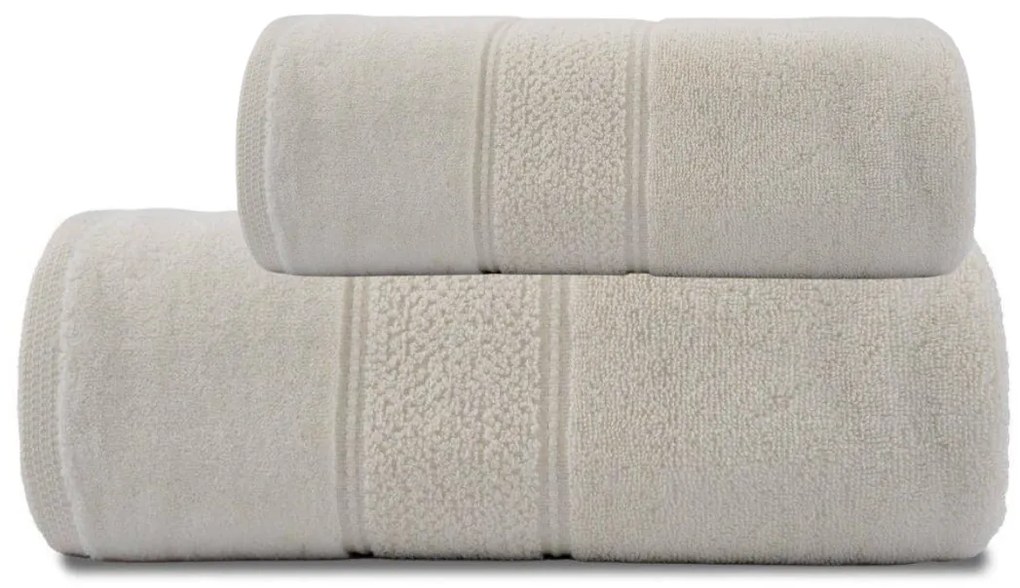 Set uterák a osuška Mario Krémový 50x90 + 70x140 cm – 550 gsm, luxusné bavlnené uteráky, strihaná bordúra