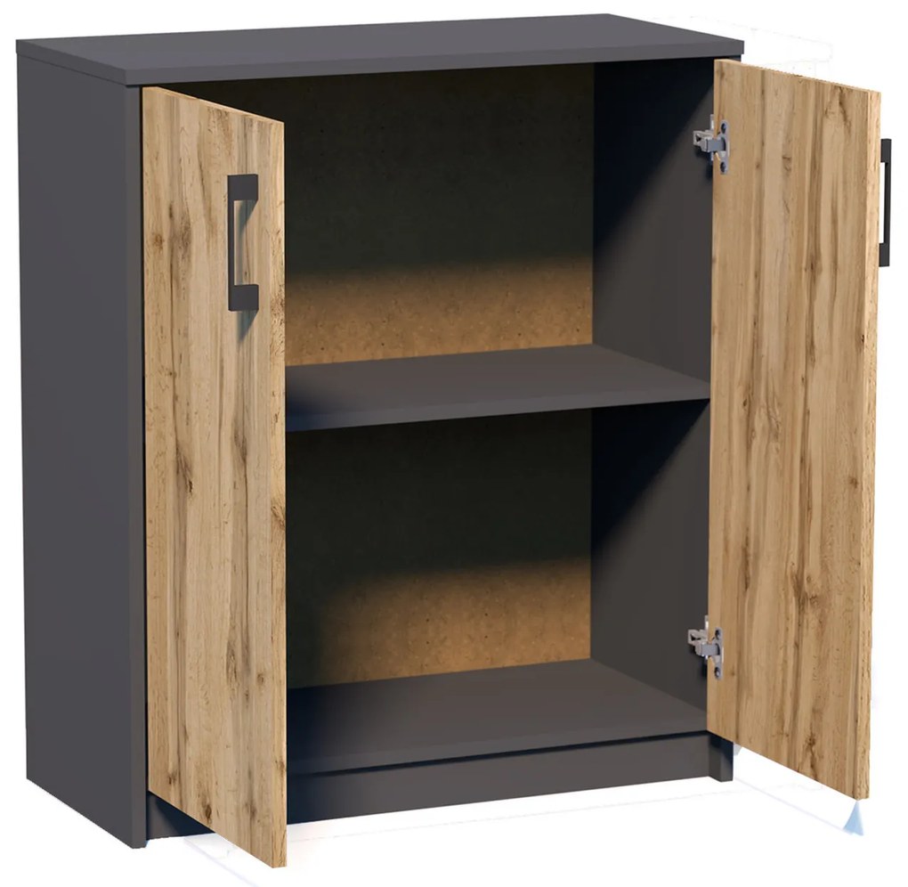 Komoda JULIA K12D Grafit/dub wotan