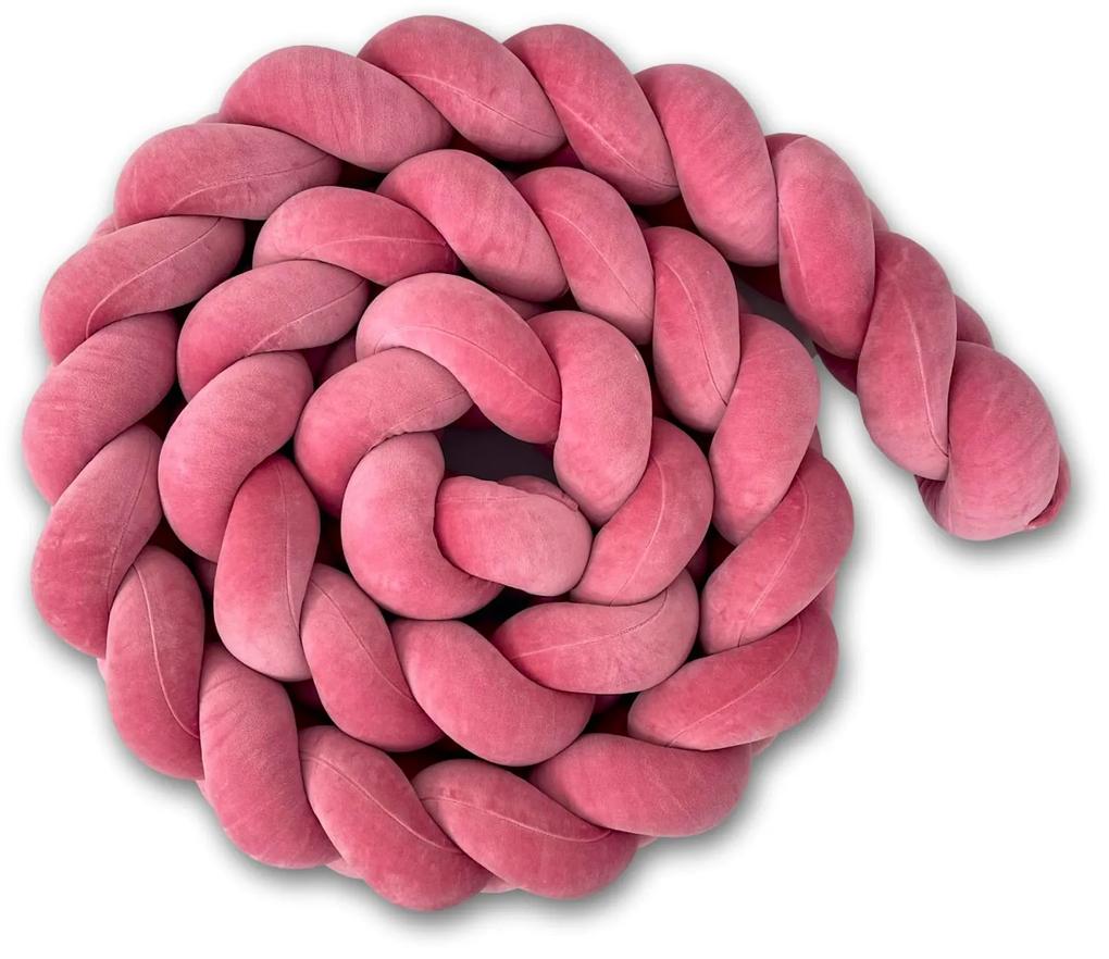 Vulpi Mantinel do postieľky Vrkoč 350cm Velvet Handmade Farba: ružová