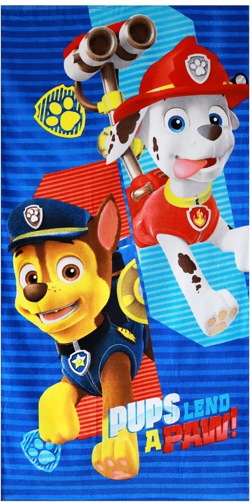 Chlapčenská plážová osuška Tlapková patrola - Labková hliadka - Paw Patrol - 100% bavlna - 70 x 140 cm