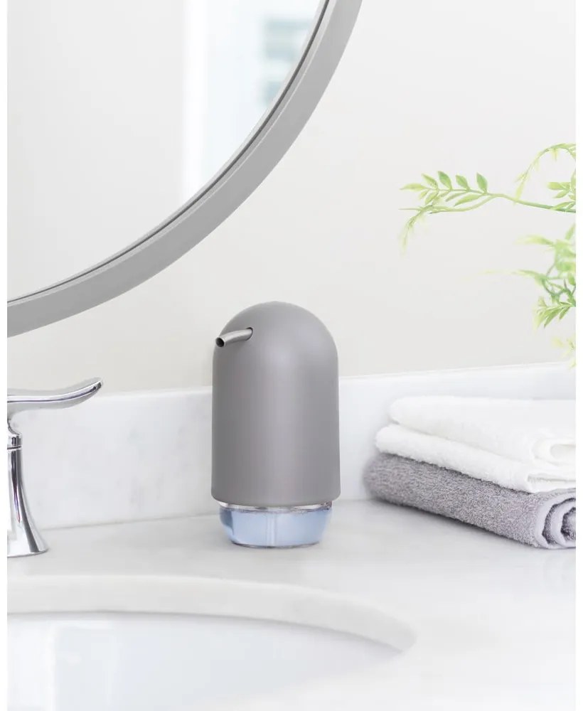 Sivý plastový dávkovač mydla 230 ml Touch – Umbra