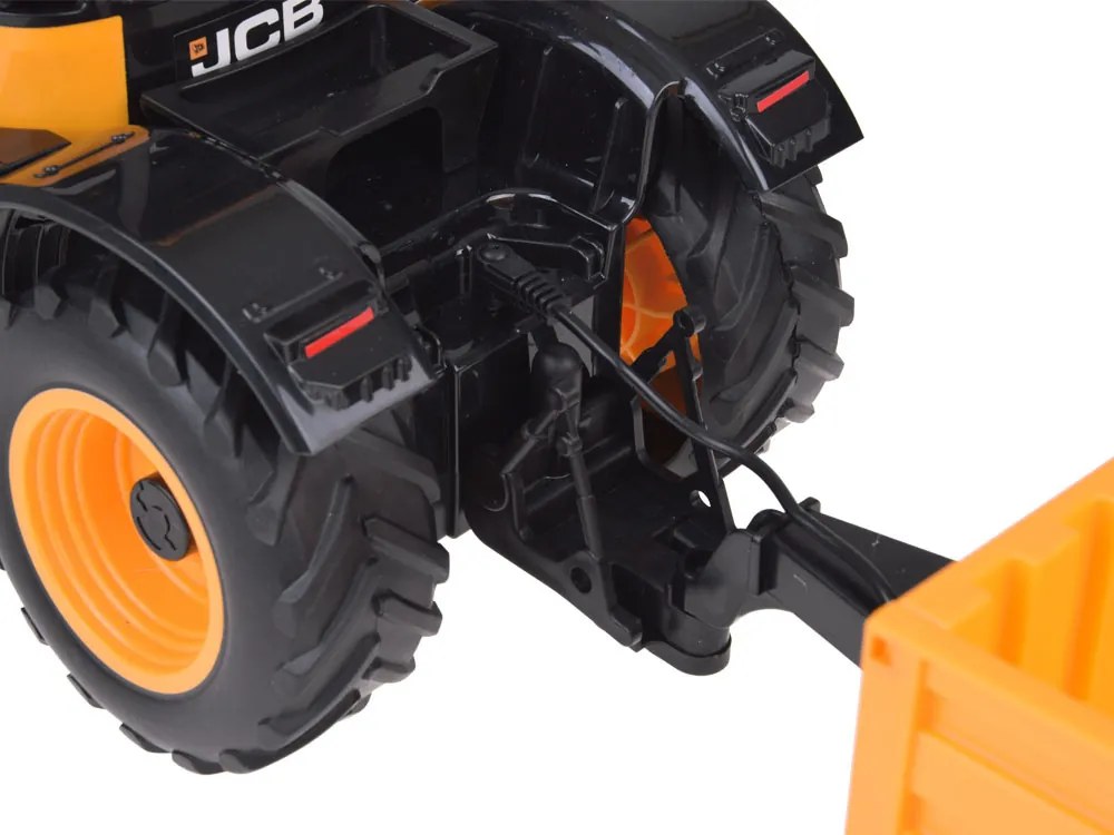 JOKOMISIADA Traktor JCB s prívesom na diaľkové ovládanie s výklopnou korbou Double E 1:16 RC0670