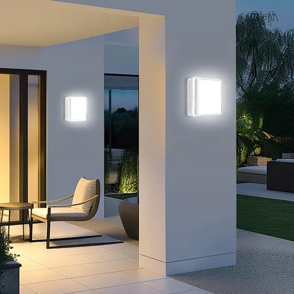 Brilagi - LED Vonkajšie svietidlo so senzorom BENE LED/18W/230V 22x22 cm biela IP54