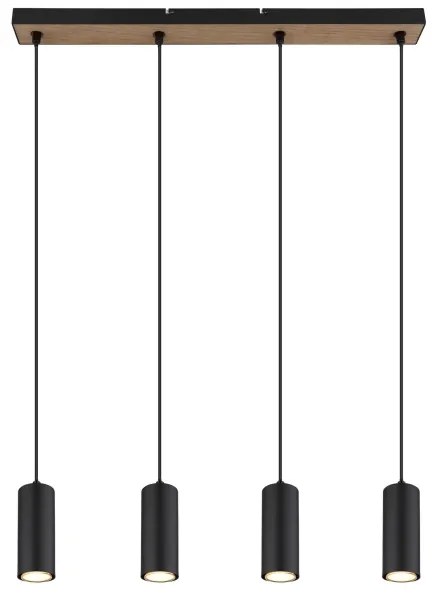 Globo 57911-4HBW - Luster na lanku ROBBY 4xGU10/35W/230V čierna/hnedá
