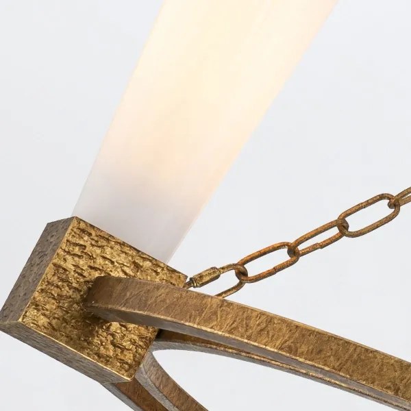 Elstead KRISTY4-DG-OPAL - Luster na tyči KRISTY 4xE27/40W/230V medený