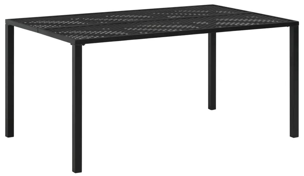vidaXL Záhradný stôl, čierny 150x90x72 cm, oceľ