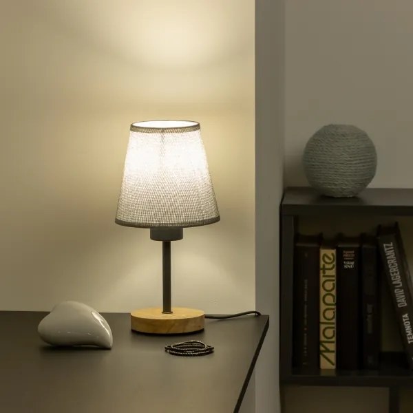 Brilagi - Stolná lampa NUBILA WOOD 1xE27/25W/230V dub/šedá