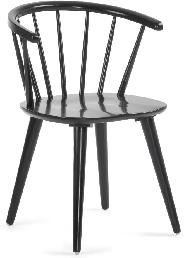 Čierna jedálenská stolička z dreva kaučukovníka La Forma Krise