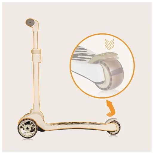 Lionelo - Detská kolobežka 2v1 FRANKY biela/béžová