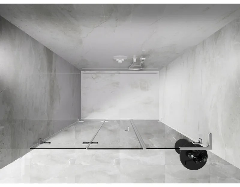 Mexen Lunar-F, L skladacie ľavé sprchové dvere 120 cm, 8mm číre sklo, biely profil, 836SL-120-050-20-00-L