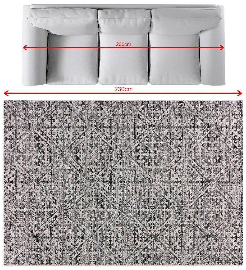 Koberec Breeze wool/charcoal grey 160x230cm