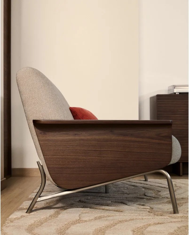 Svetlohnedá ženilková pohovka 165 cm Amsen – Kave Home