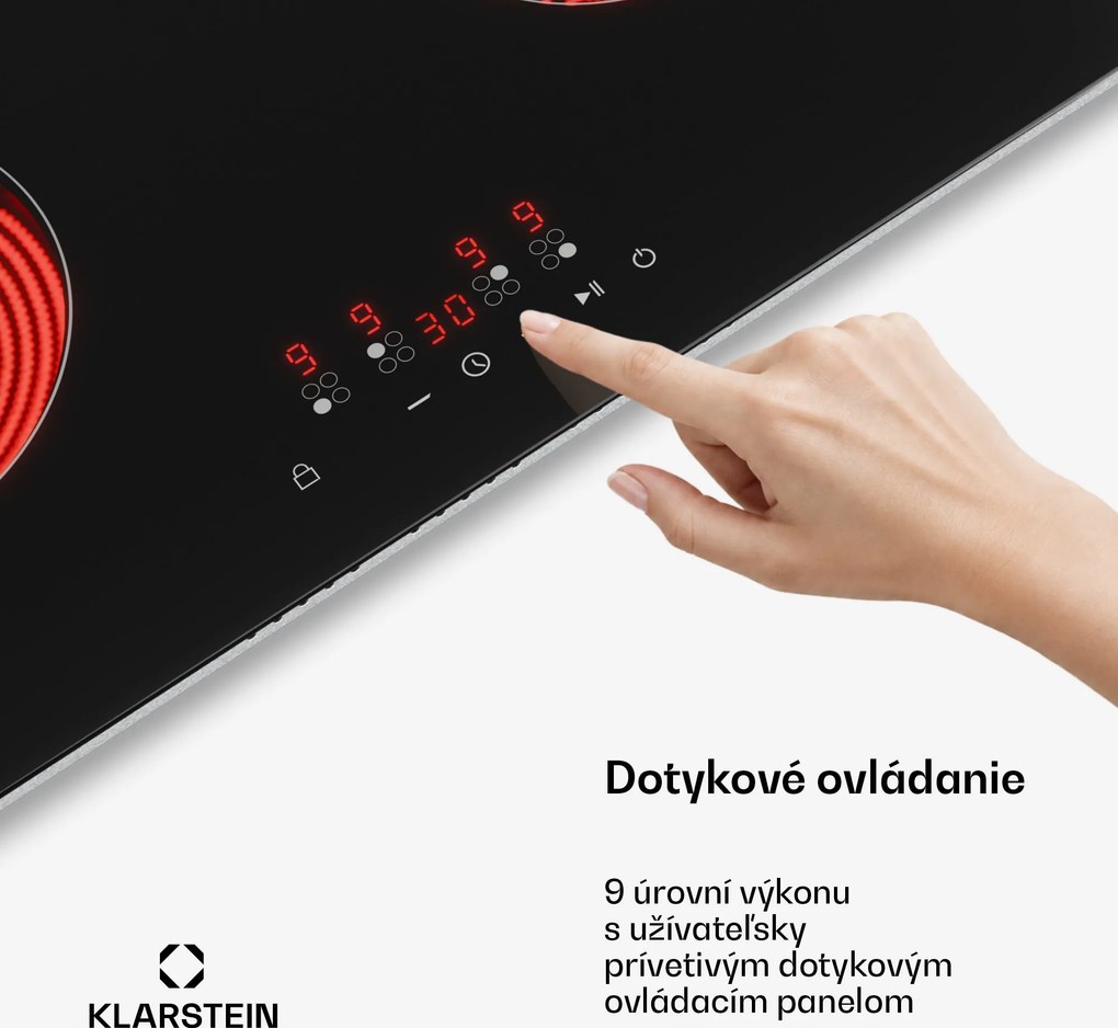 Klarstein Hito sklokeramická varná doska | 4 varné zóny | 6000 W | 9 výkonových stupňov | 60 cm