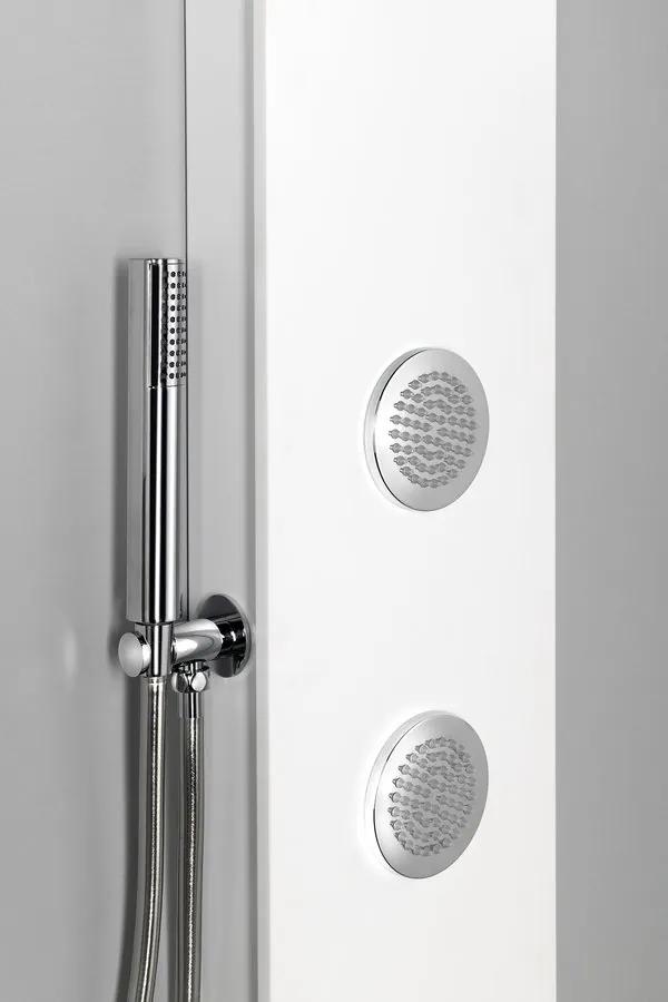 Polysan, SPIRIT ROUND sprchový panel s termostat. batériou 250x1550mm, nástenný, biela, 71151