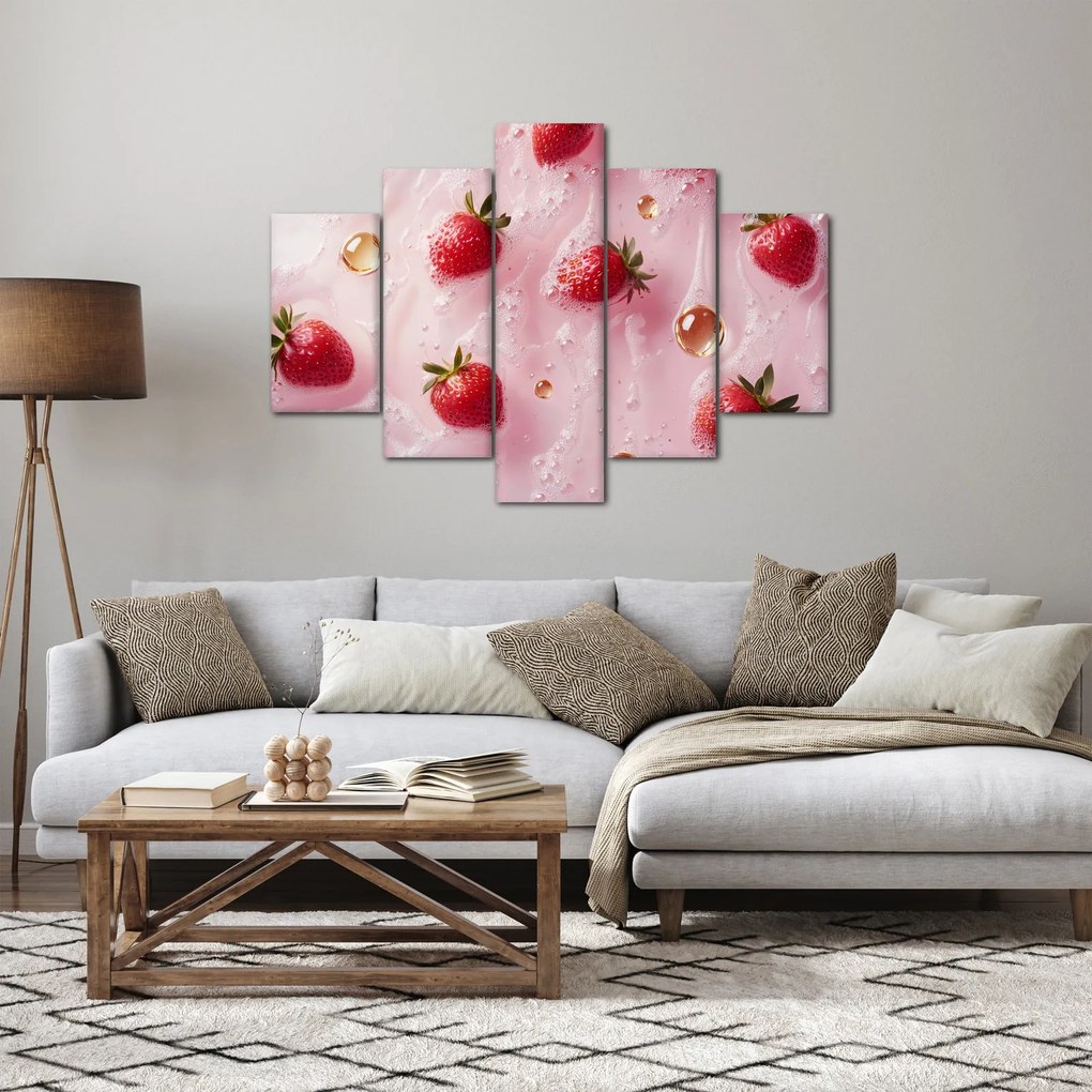 Obraz - Jahody v bublinách (150x105 cm)