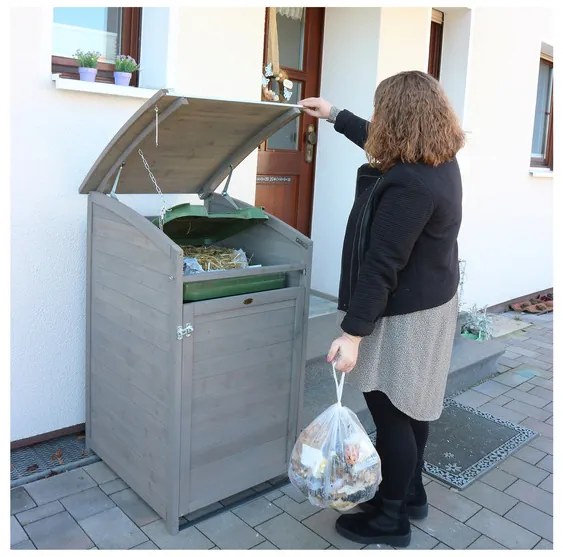 Habau Záhradný box na smetný kôš, 120 l (sivá) (100271525)