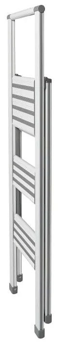 Biele skladacie schodíky Wenko Ladder Alu, 127 cm