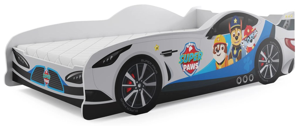 Posteľ Auto - 160x80cm Tlapková Patrola