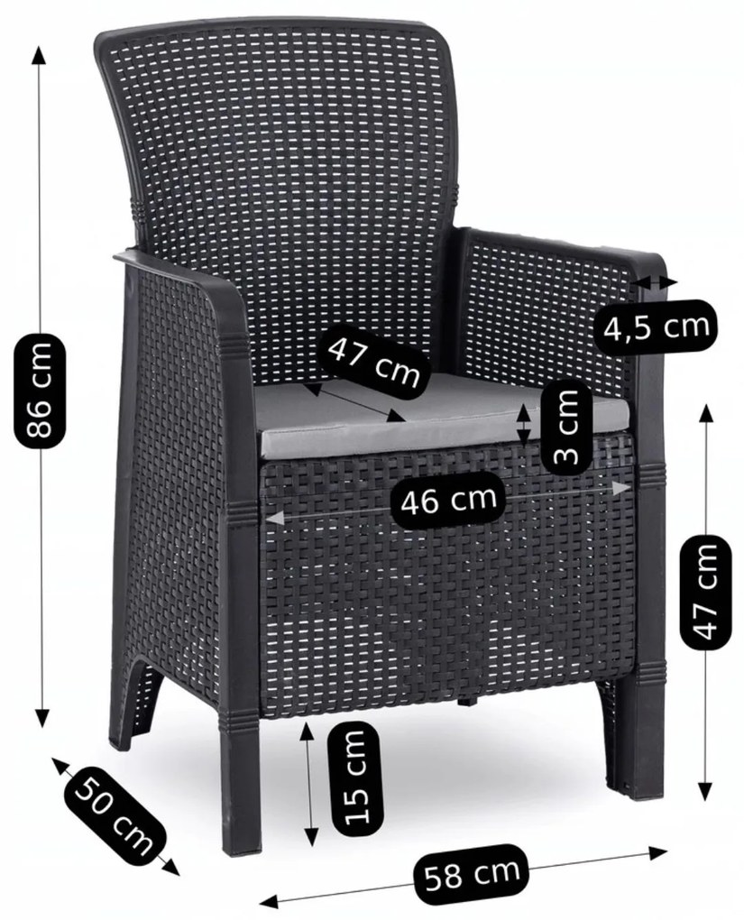 Záhradný set Filologia (čierna) (pre 2 osoby). Akcia -12%. Vlastná spoľahlivá doprava až k Vám domov. 1119332