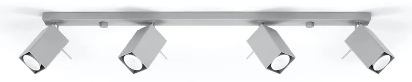 Bodové svietidlo Merida, 4x sivé kovové tienidlo, (možnosť polohovania)