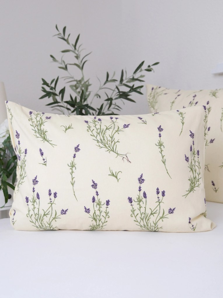 Flanelová obliečka na vankúš 50 x 70 cm - Levandule 02