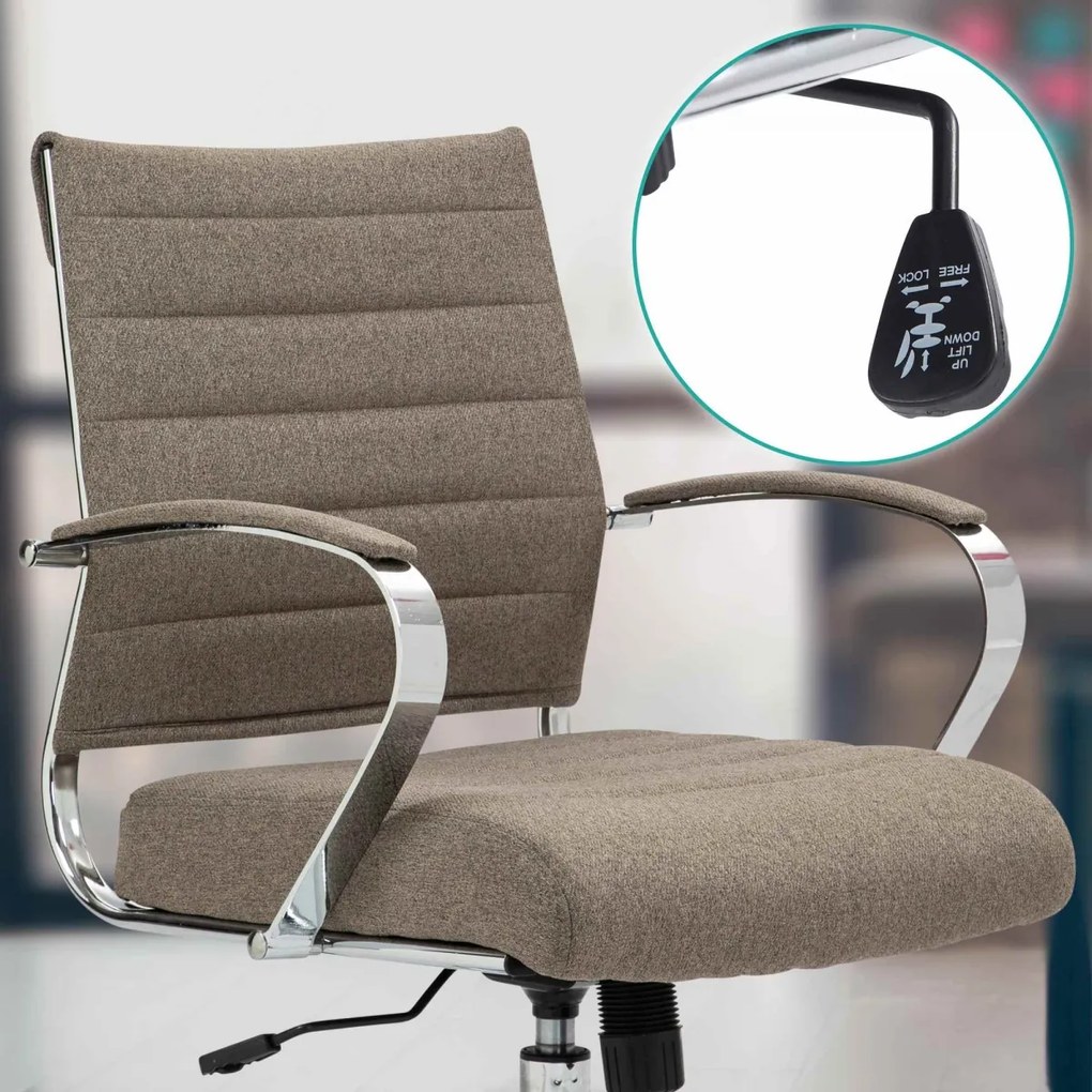 Design-Shop Kancelárska stolička Oakland - látka - Sivo hnedá (Taupe)