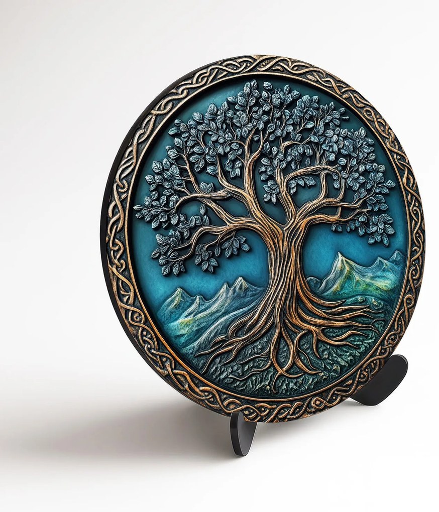 DUBLEZ | Drevený obraz - Keltský strom života - Arbor