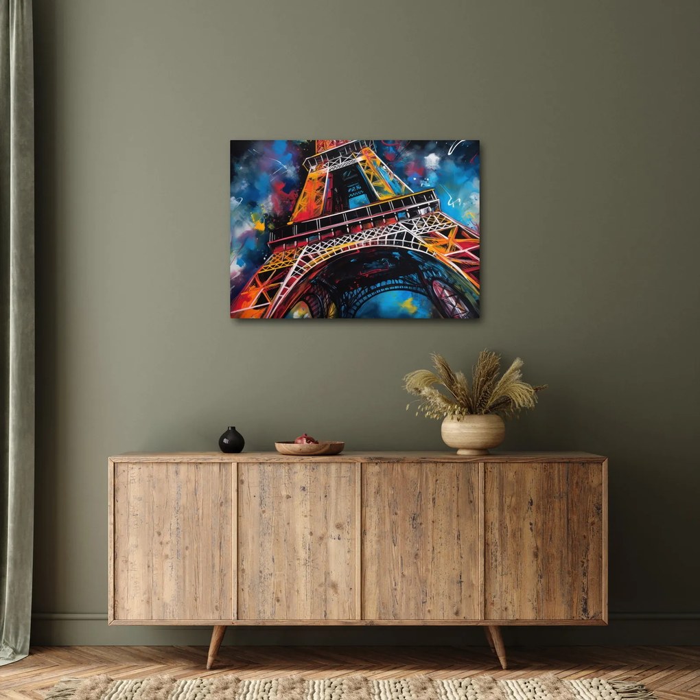 Obraz - Maľba Eiffelovej veže II. (70x50 cm)