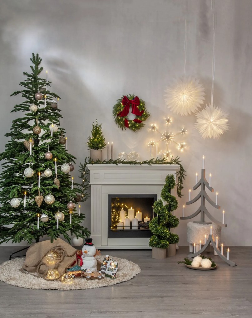 STAR TRADING Svietiaci vianočný veniec Thuja 45 cm