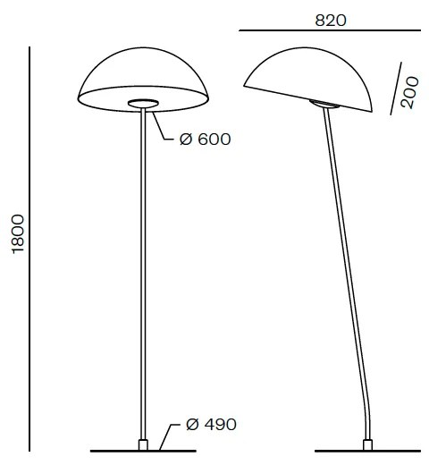 LND Design LFM600 Stojacia lampa, čierna