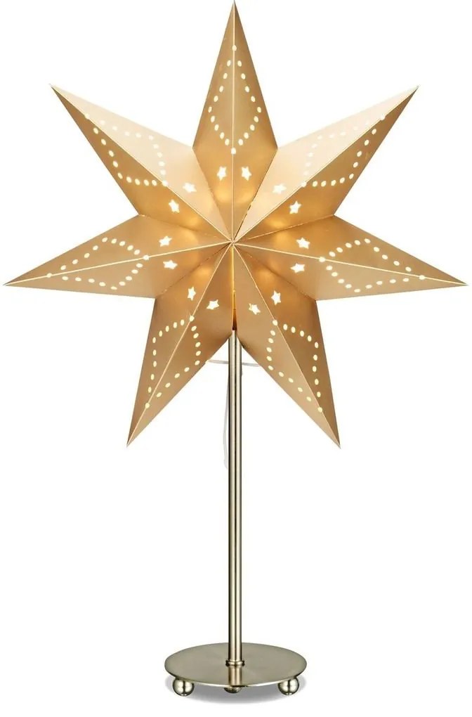 SATURNUS Svetelná dekorácia hviezda, 55 cm, zlatá