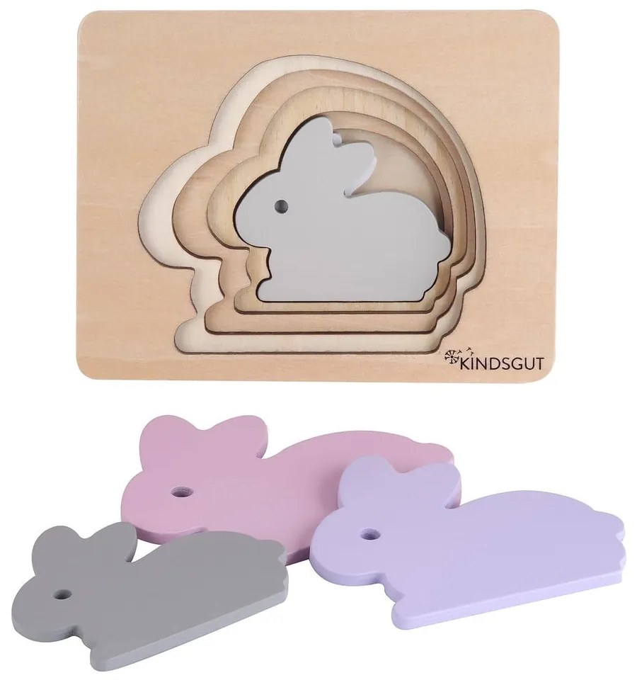 Drevené vkladacie puzzle Rabbit – Kindsgut