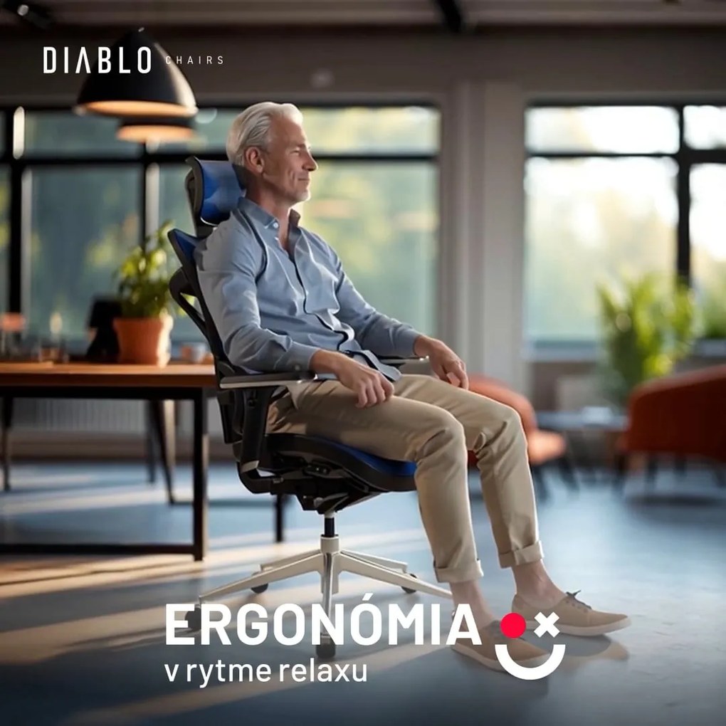 Ergonomické kreslo Diablo V-Commander: Čierno-Modré