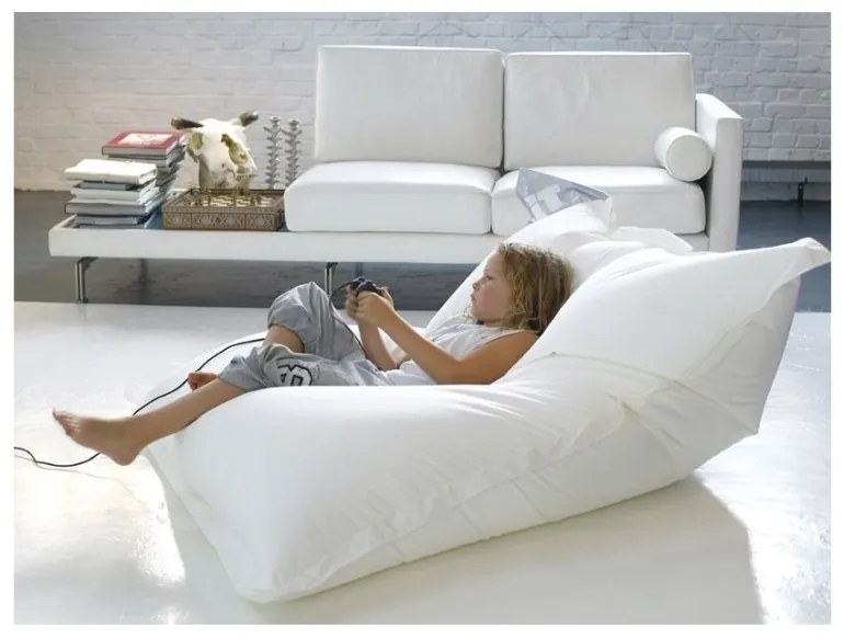 Sedací vak vankúš biely EMI