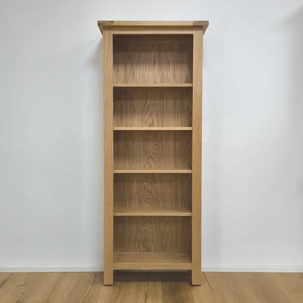 Úzka dubová knižnica, 76x36x180 cm