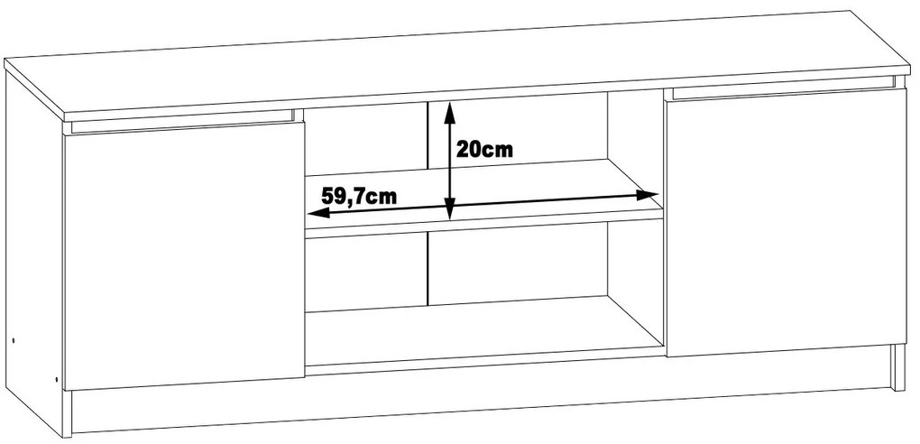 TV stolík Beron 140 cm wenge/biela