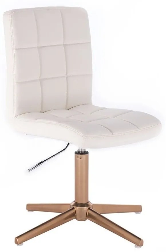 LuxuryForm DESIGN Stolička TOLEDO na zlatom kríži - biela