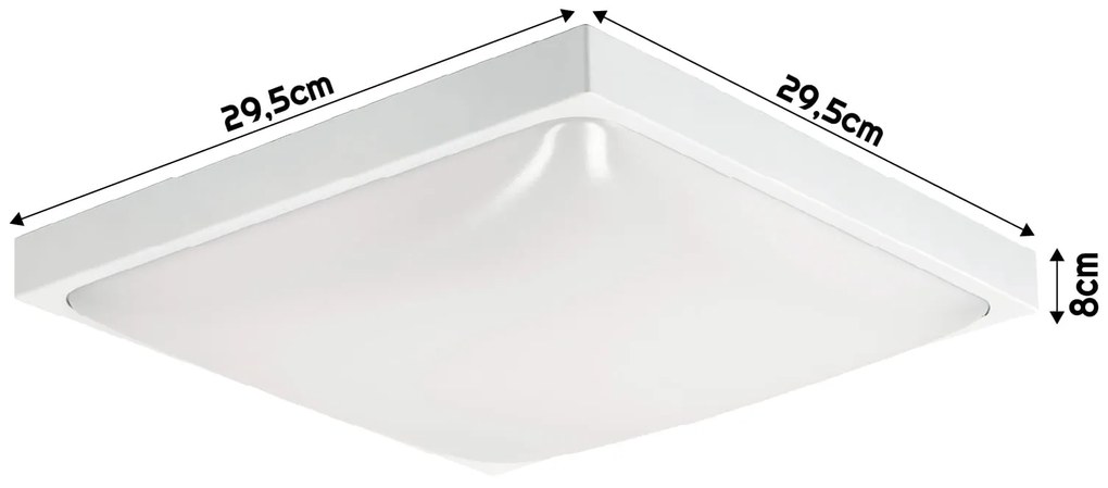 ECOLIGHT LED stropné svietidlo 2xE27 štvorcové biele