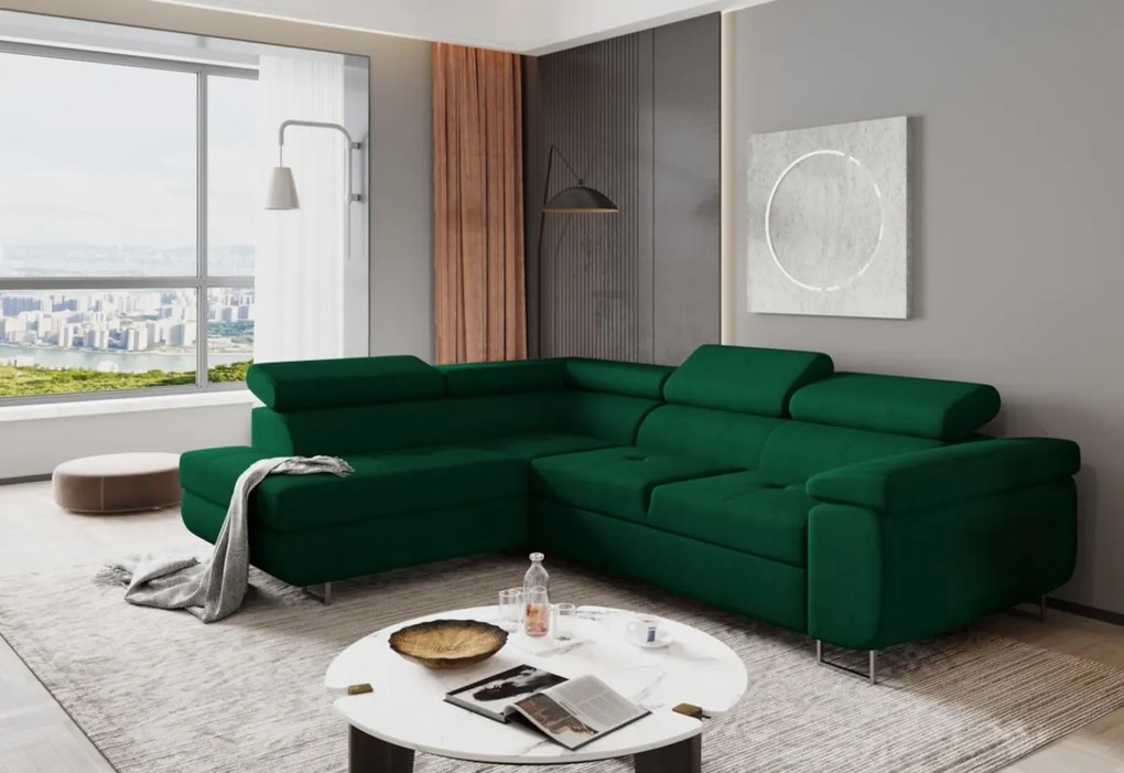 Rohová rozkladacia sedačka ASTON, 275x90x202, paros 05, pravá