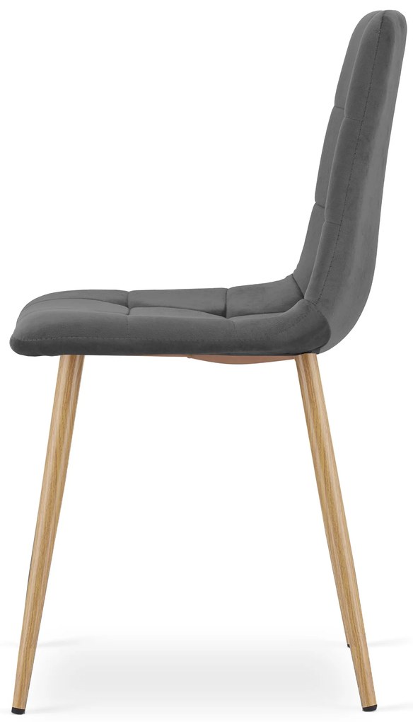 Tmavo sivá zamatová stolička KARA