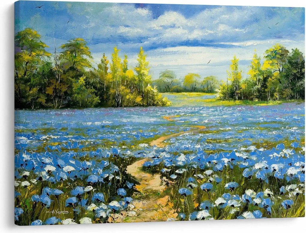 Obraz - Cestička v poli, olejomaľba (70x50 cm)