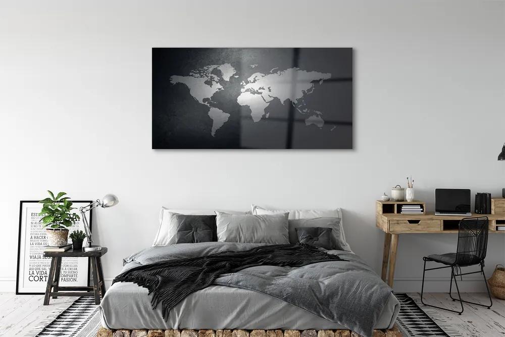 Obraz plexi Čiernom pozadí white mapa 140x70 cm